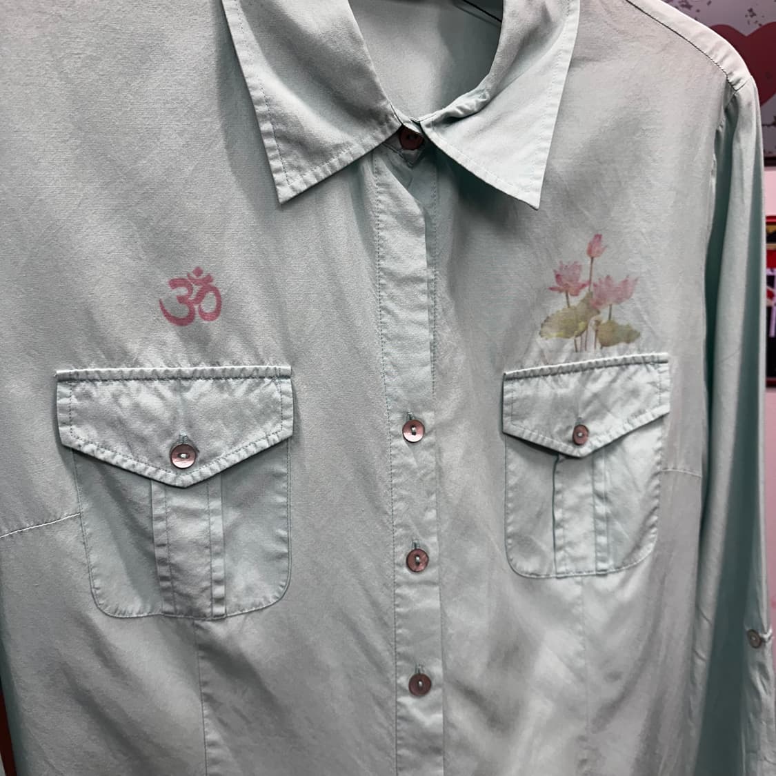 Mint Karma Print Silk Shirt 상품이미지6