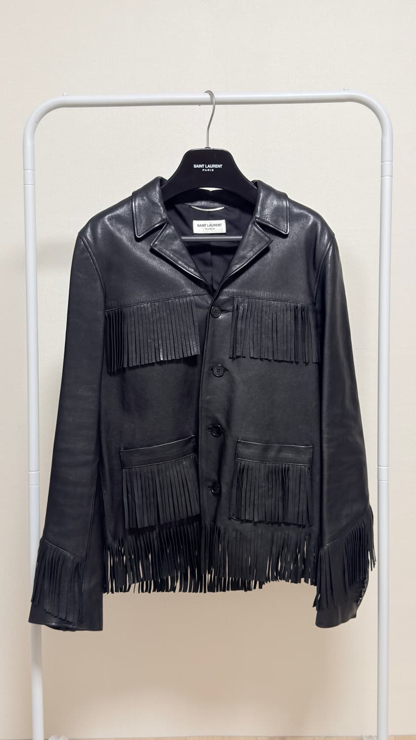 생로랑 13aw 프린지 램스킨 레더자켓 46 상품이미지1