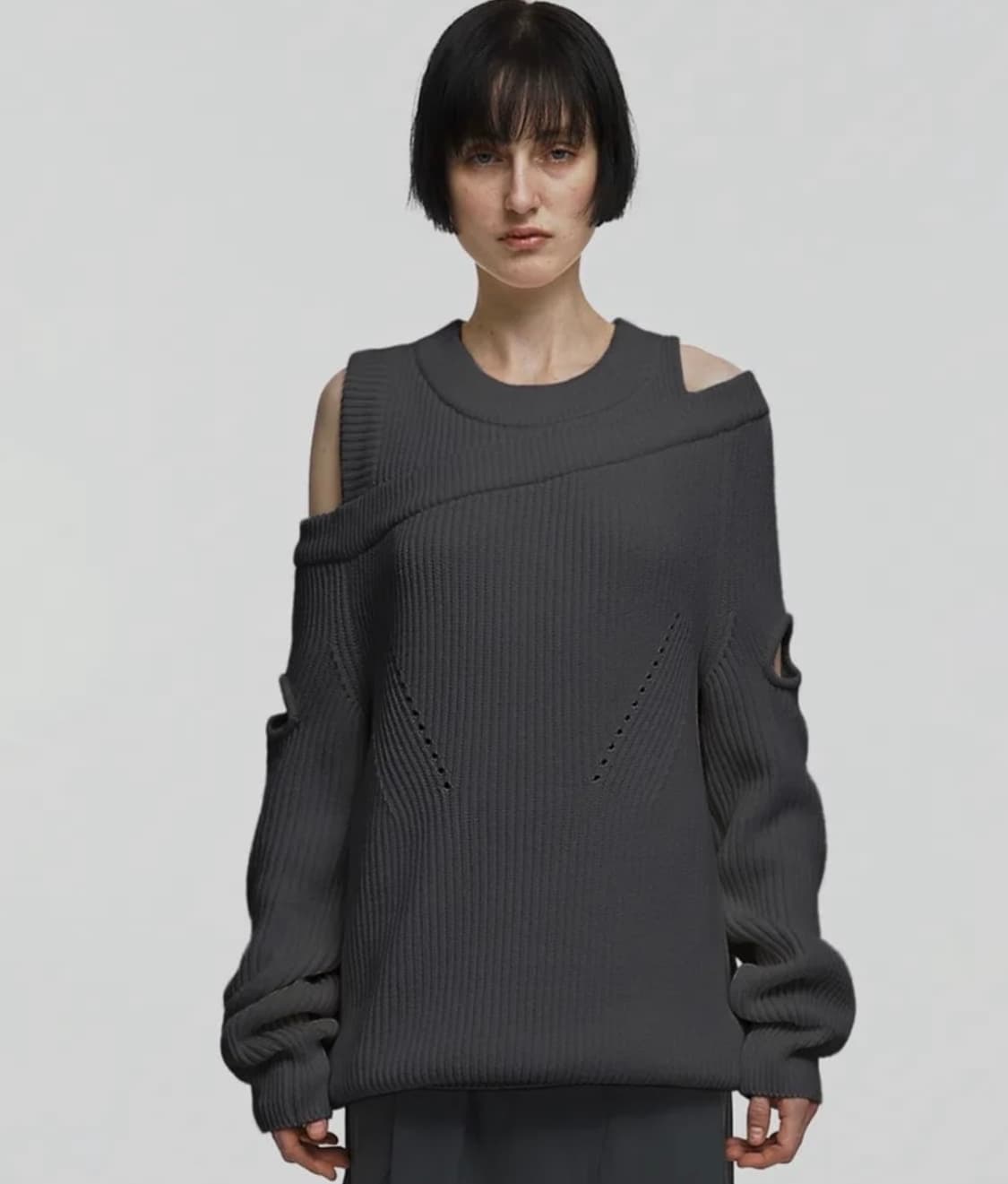 Asymmetric Layered Knit Top 상품이미지3