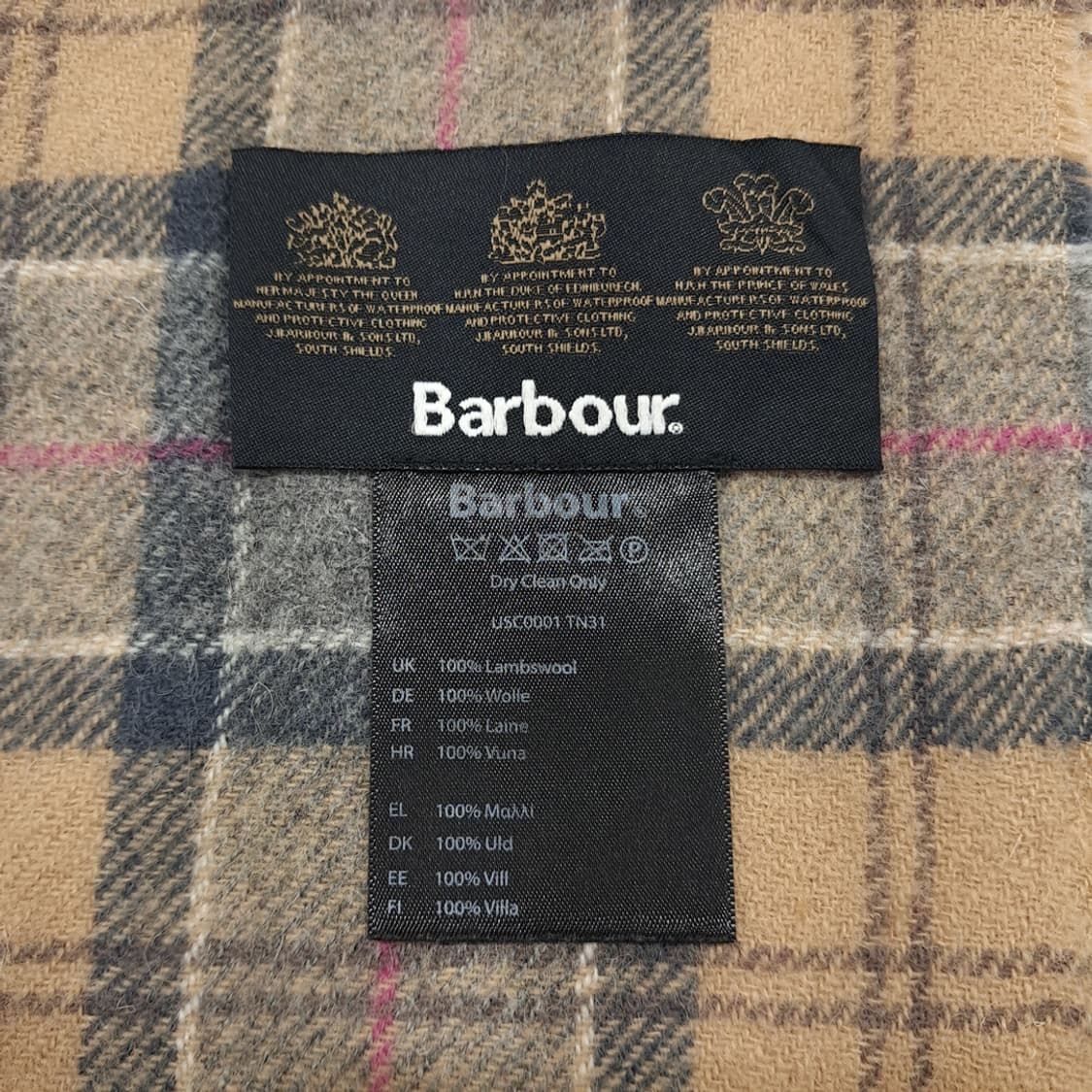 MX243 바버 브라운 타탄체크 램스울 목도리 머플러 상품이미지5