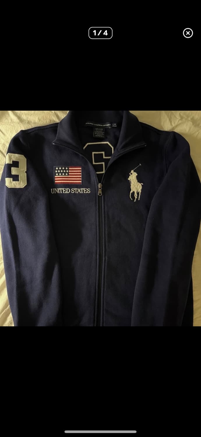 폴로 랄프로렌 성조기 빅포니 집업 네이비 m 상품이미지1