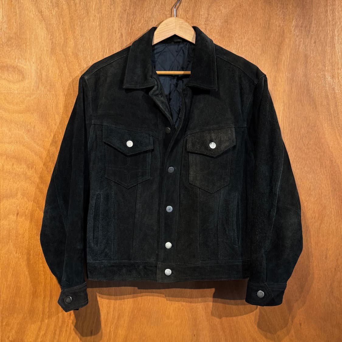빈티지 헤비 카우레더 스웨이드 트러커 자켓 L 누벅 상품이미지1