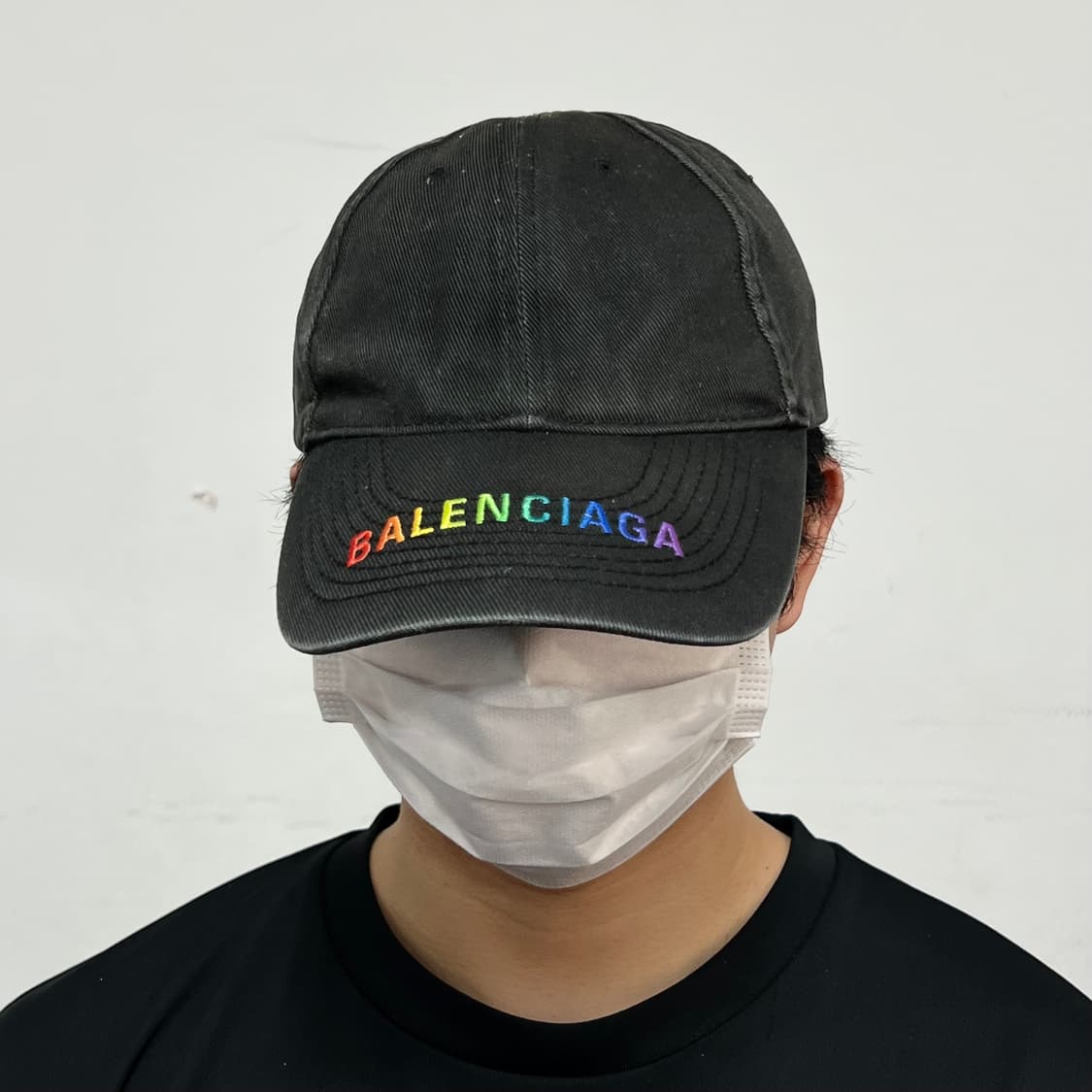 발렌시아가 레인보우 로고 볼캡 블랙 상품이미지2
