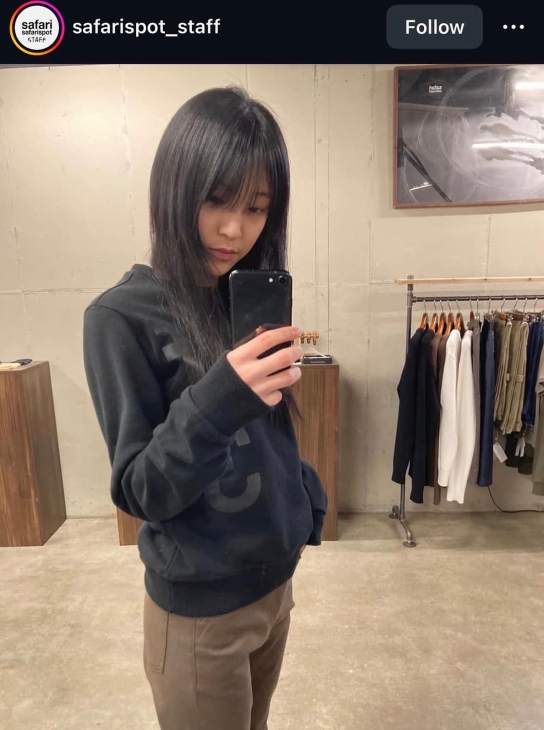 사파리스팟 1/2 Basic Safari Crew 블랙 맨투맨 상품이미지1