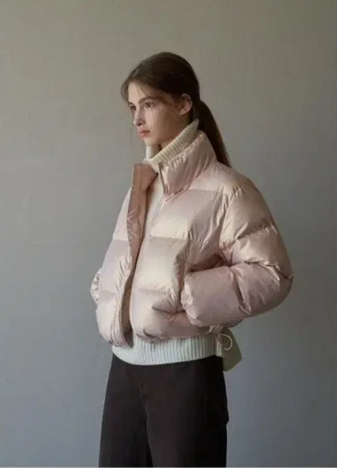 라퍼지포우먼 라퍼지스토어 글로시 크롭 푸퍼 패딩 핑크 상품이미지7