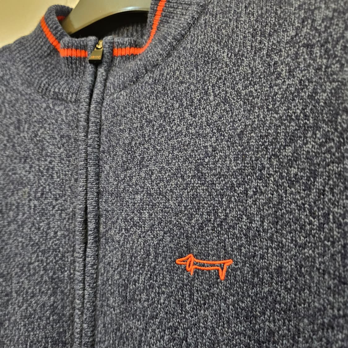 100(L)루이까스텔 네이비 집업 니트 가디건 상품이미지3