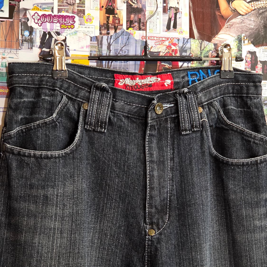 아카데믹 올드스쿨 큐빅 포켓 흑청 데님 팬츠 상품이미지7