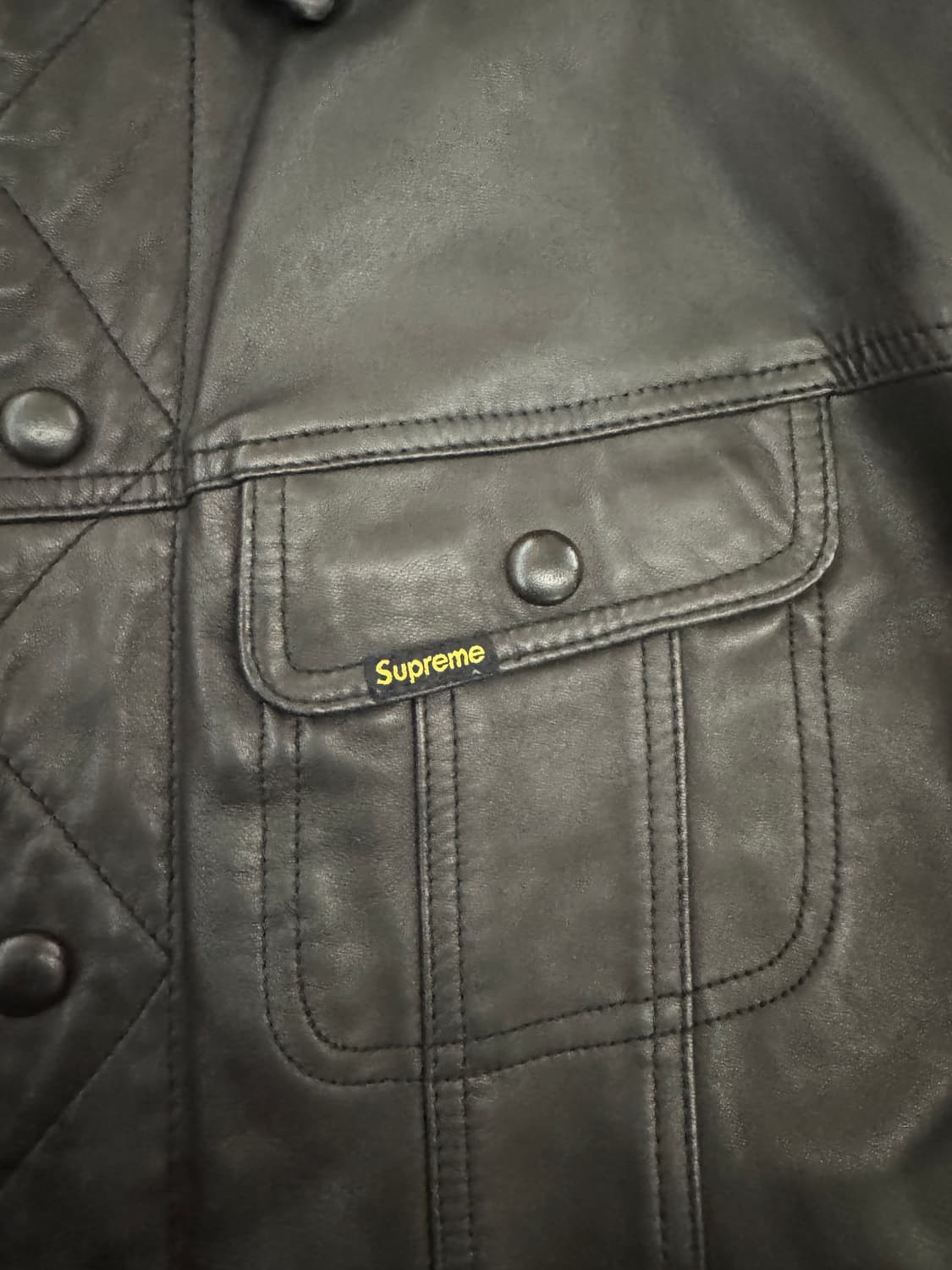 슈프림 레더 트러커 자켓 XL 상품이미지3