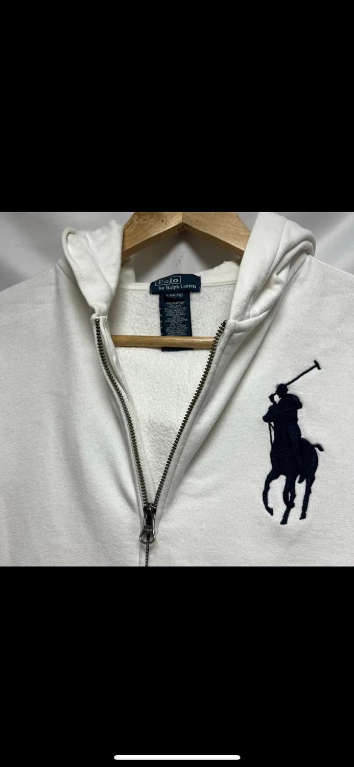 [정품/보이즈L] 폴로 랄프로렌 빅포니 화이트 후드집업 상품이미지3