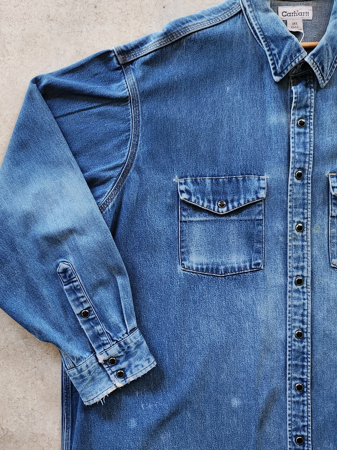 칼하트 빈티지 워싱 데님 웨스턴 셔츠 상품이미지3