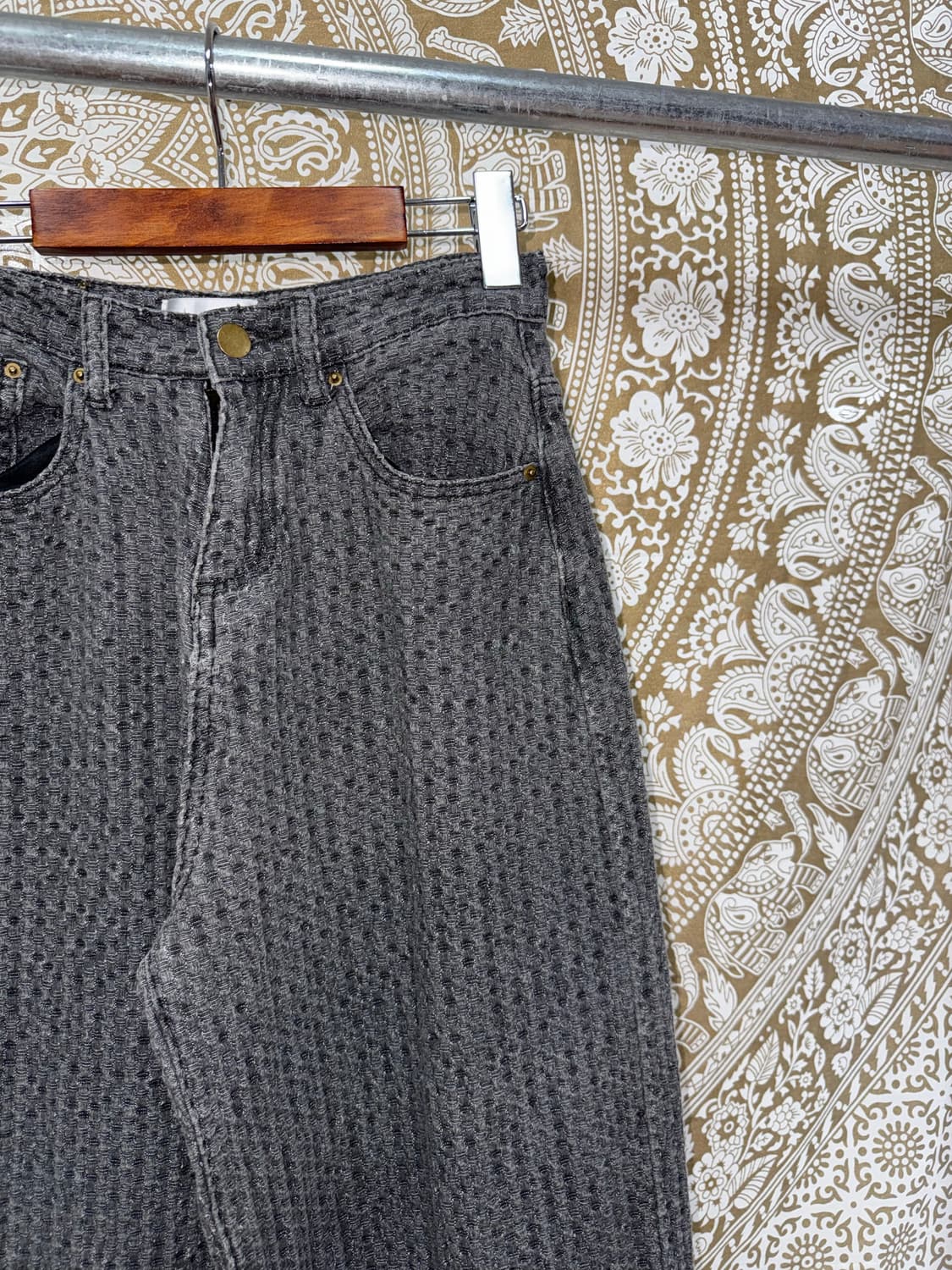 빈티지 여성 디테일 흑청 데님팬츠  상품이미지4