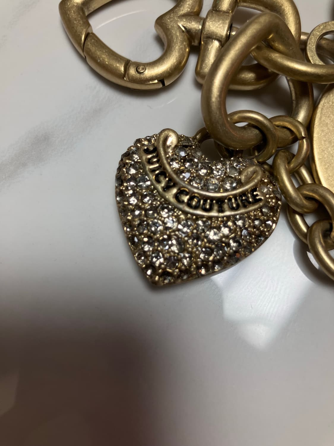 Y2K 쥬시 꾸뛰르 스와롭스키 참 하트 키링 Juicy Couture 상품이미지2