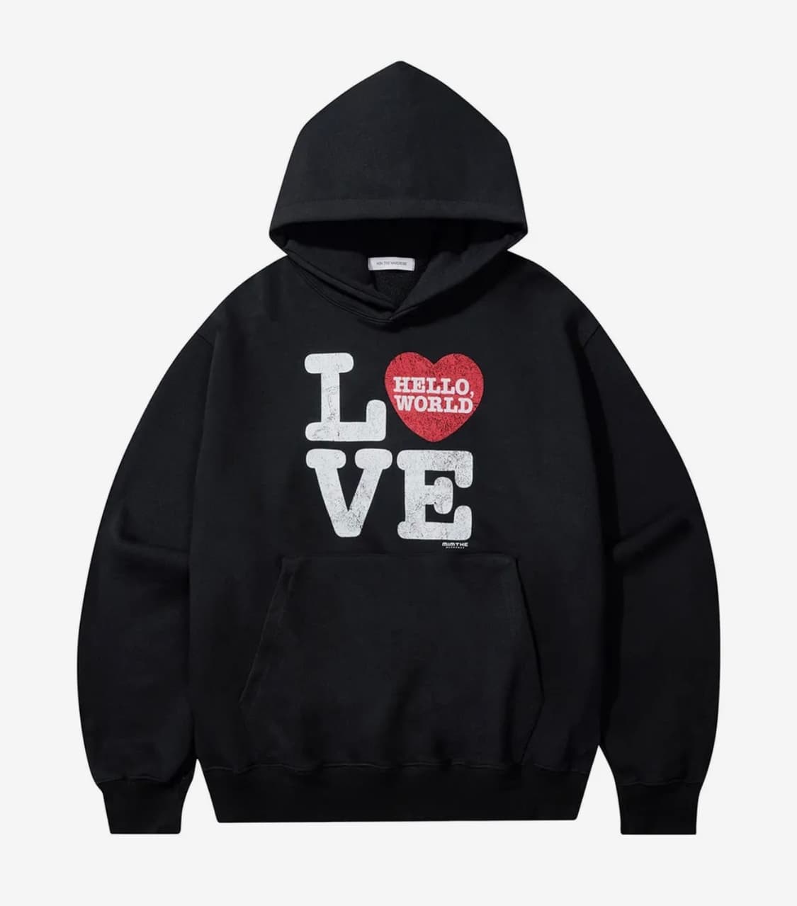 밈더워드로브 헬로 월드 love 후드티 상품이미지1