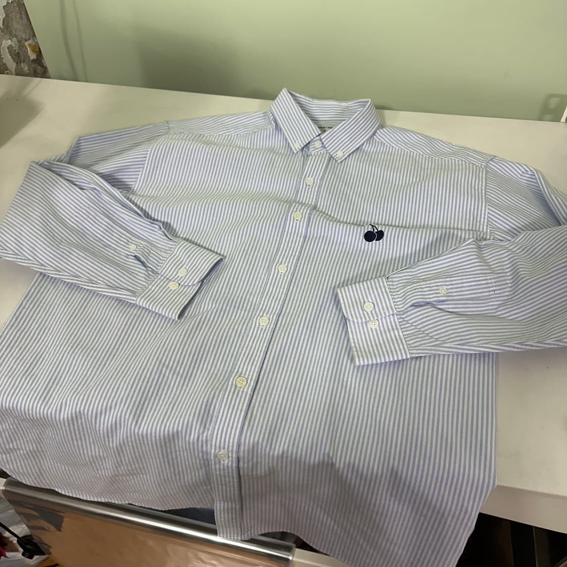 M-L 아노블리어 X 키르시 오버핏 스트라이프 옥스퍼드셔츠 상품이미지2