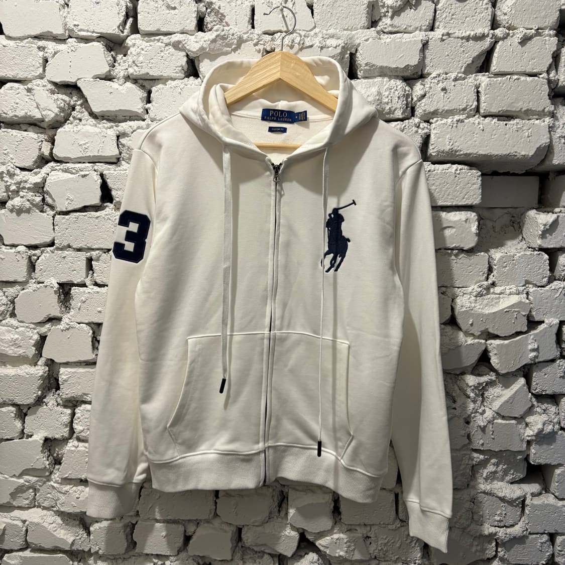 폴로 빅포니3 화이트 후드집업 상품이미지1