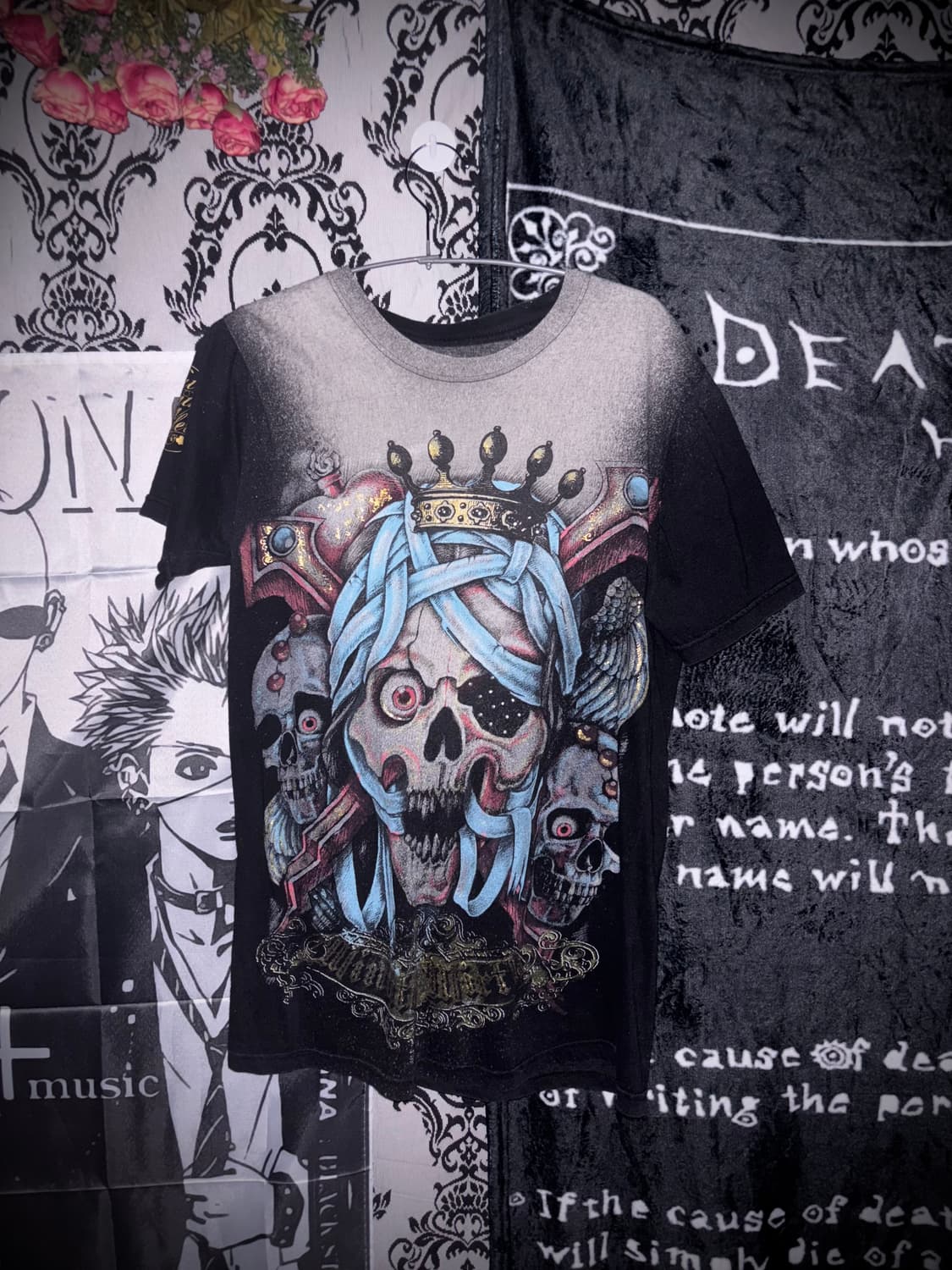 Skull black printed short sleeve 상품이미지1