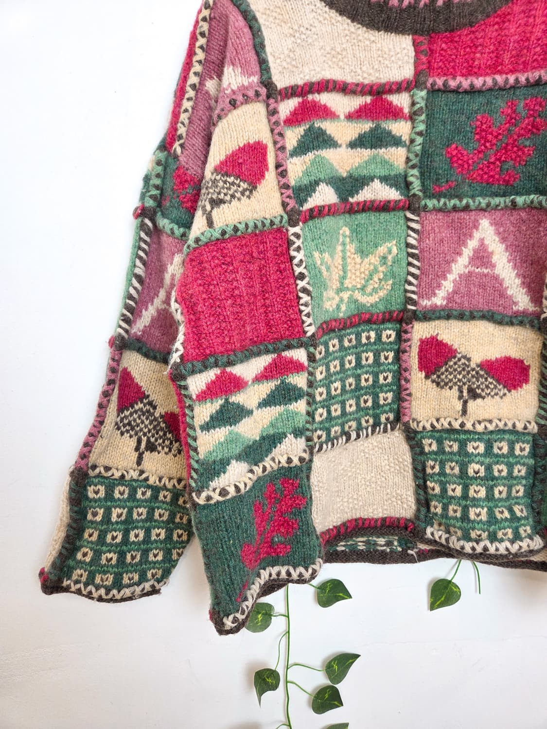 패치워크 짜임 니트 상품이미지3