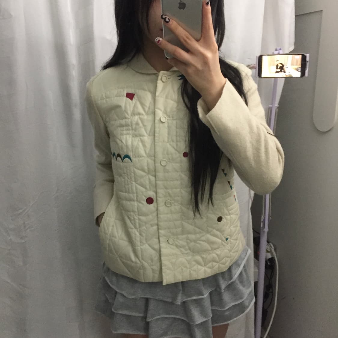 nuovo quaranta 모리걸 너드 괴짜 퀄팅 자켓 상품이미지2