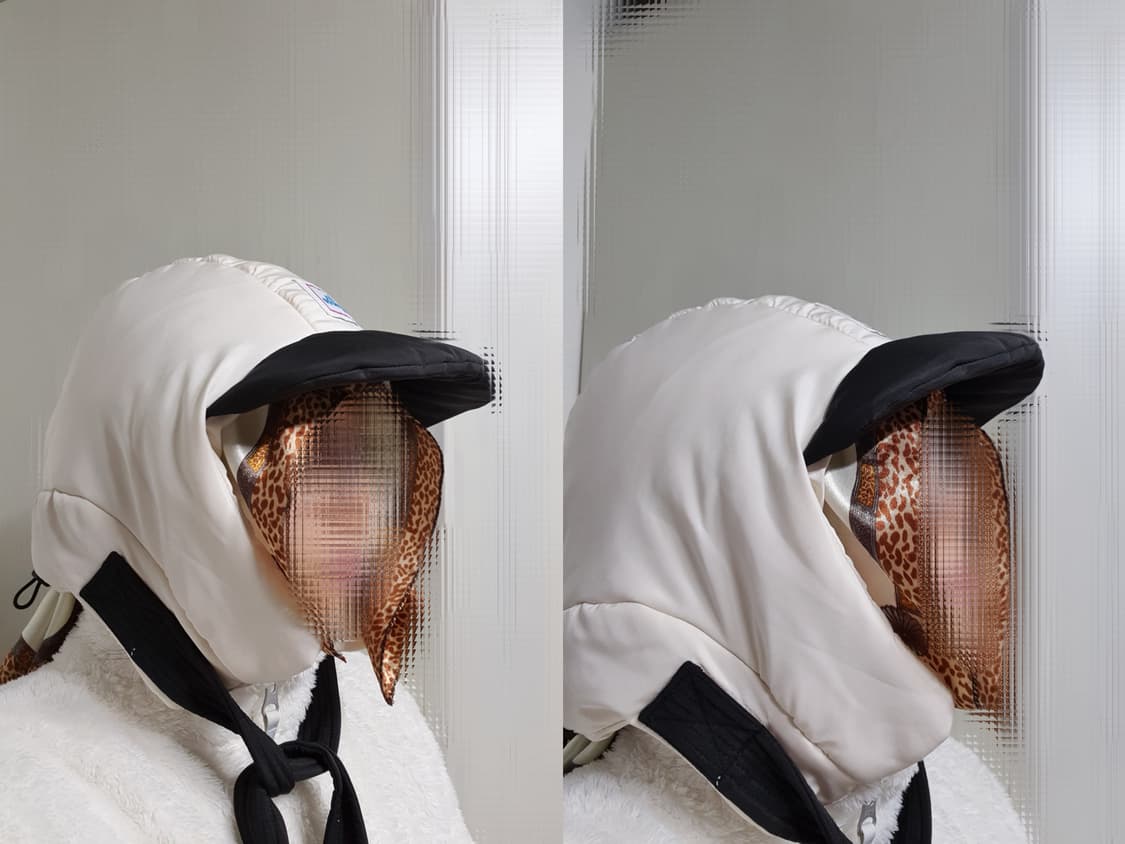 라이트베이지 올인컴플리트 판다 패딩 바라크라바 모자  상품이미지10