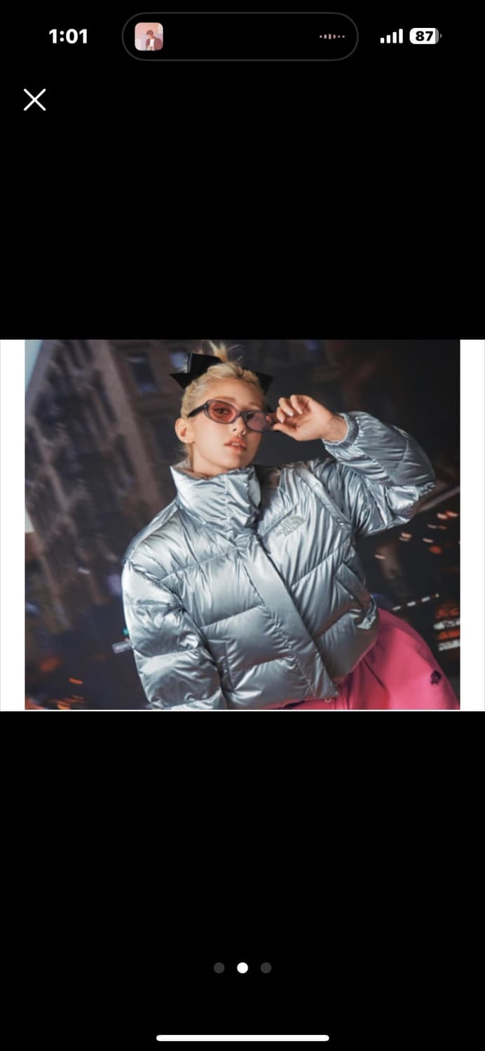 노스페이스 글로시 실버 패딩 상품이미지3