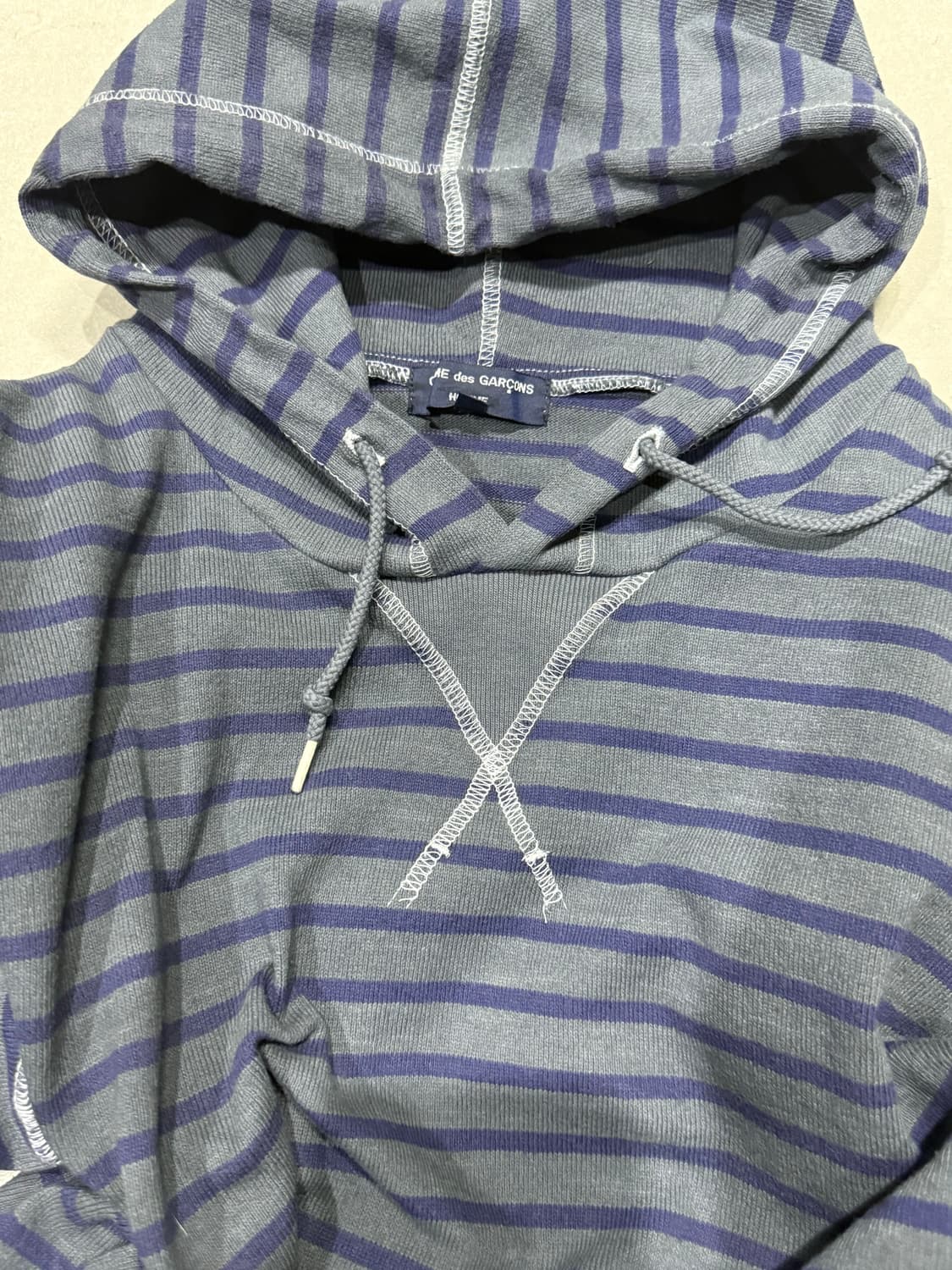 2014 꼼데가르송 옴므 스트라이프 후드티 스웨터 상품이미지2