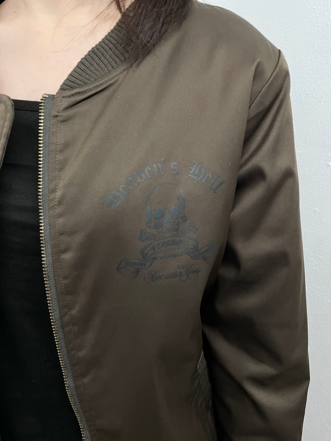 브라운 펑크 스컬 블루종 자켓 상품이미지4