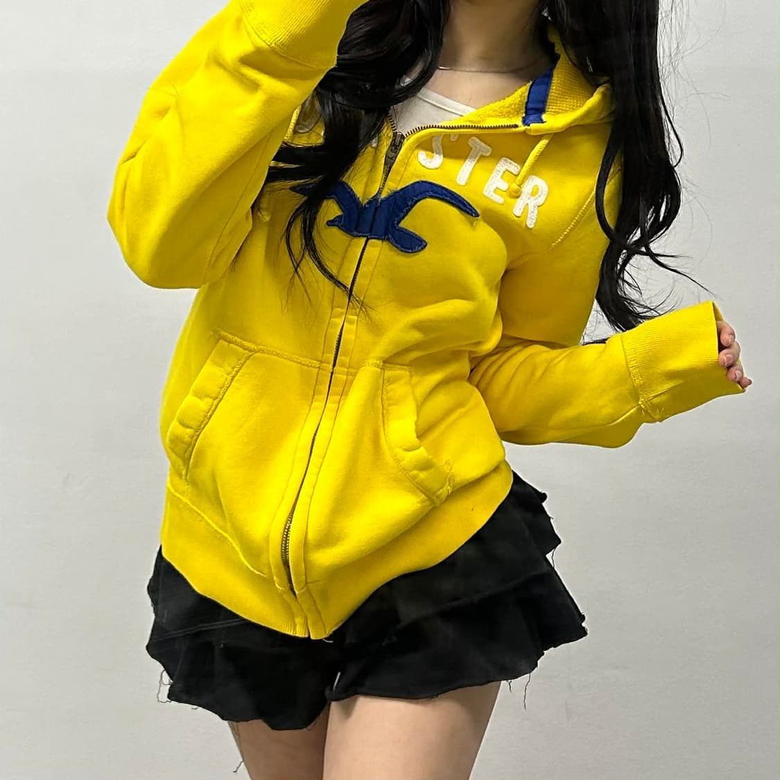 홀리스터 y2k 러블리힙 스웻 후드집업 희귀져지(M) 상품이미지1