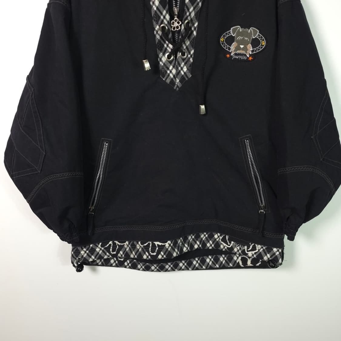 Japan Vintage 양털 안감 체크 아노락 후드 자켓  상품이미지4