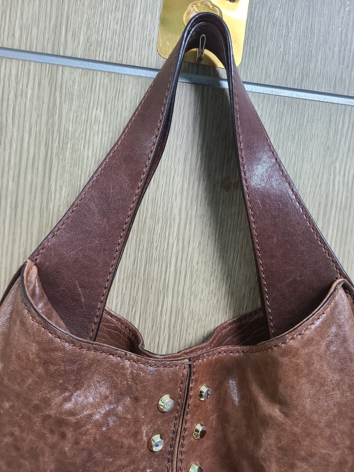 마이클코어스 레더 브라운 숄더백 토트백 투웨이 상품이미지3