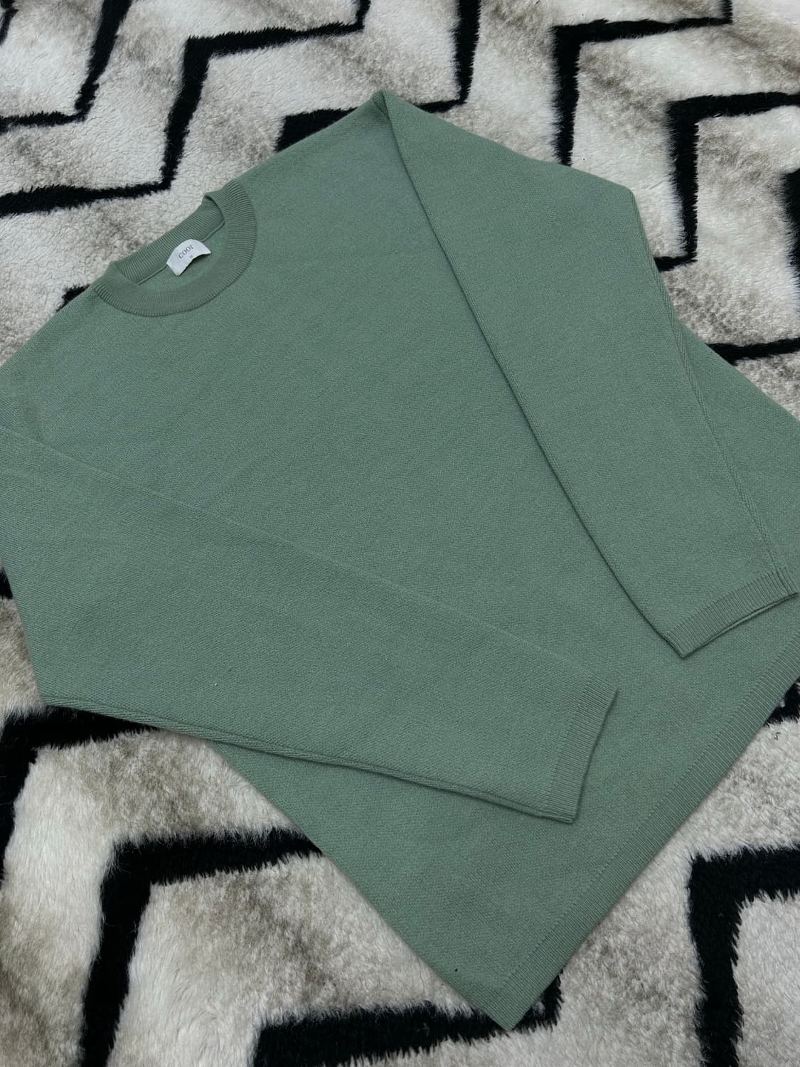 [M]COOR 탑 필 울 라운드 니트/더스트그린 상품이미지2