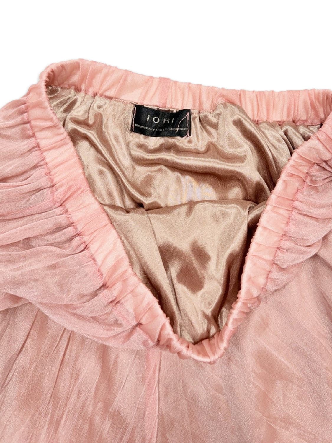 빈티지 파스텔핑크 프릴 사선 플레어 미디 스커트 상품이미지3