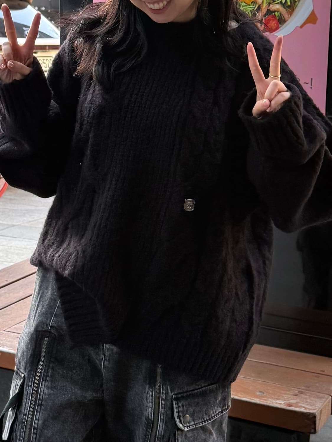 트리밍버드 Mixed Cable Knit Pullover [Black] 상품이미지6