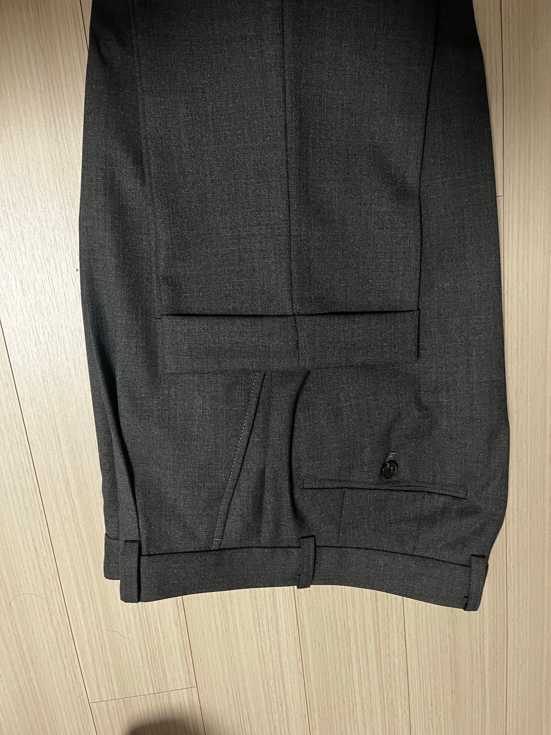 메버릭 meverick 클래식 울팬츠 원턱 미드그레이 S사이즈 상품이미지2