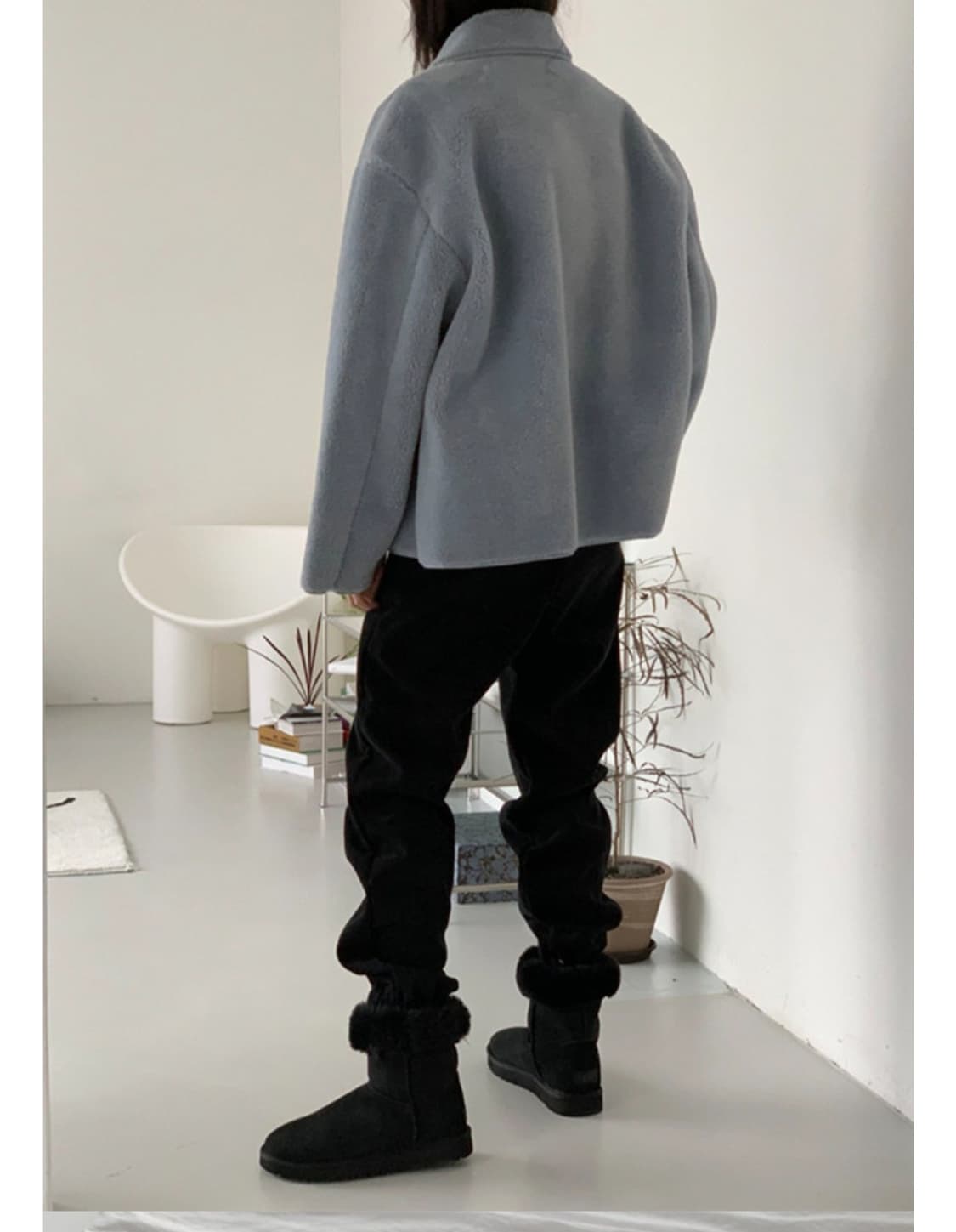 멜라운지 베티 무스탕 양털 하프코트 덤블자켓 상품이미지4