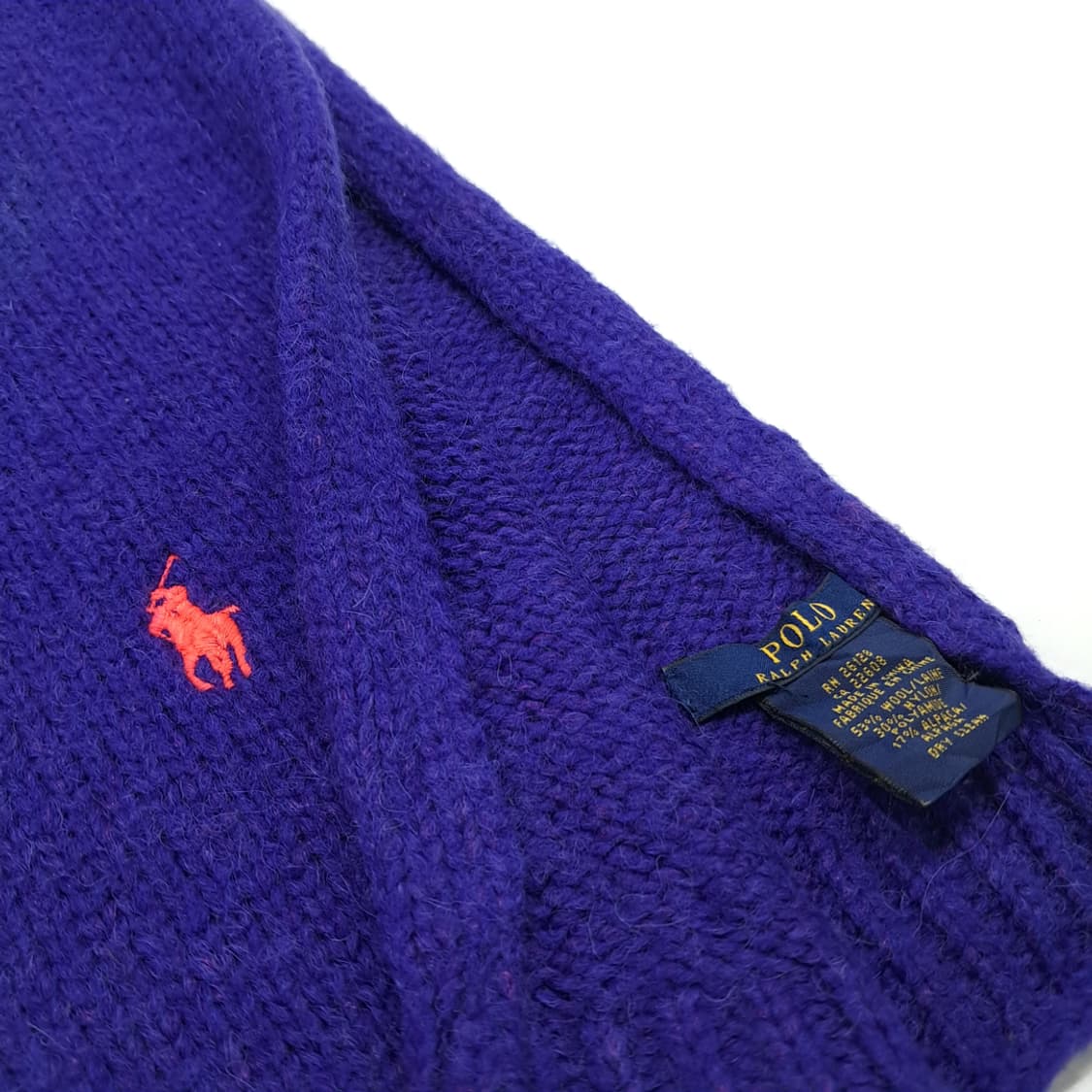 MX281 폴로 랄프로렌 퍼플잉크 울 알파카 니트 목도리 머플러 상품이미지5