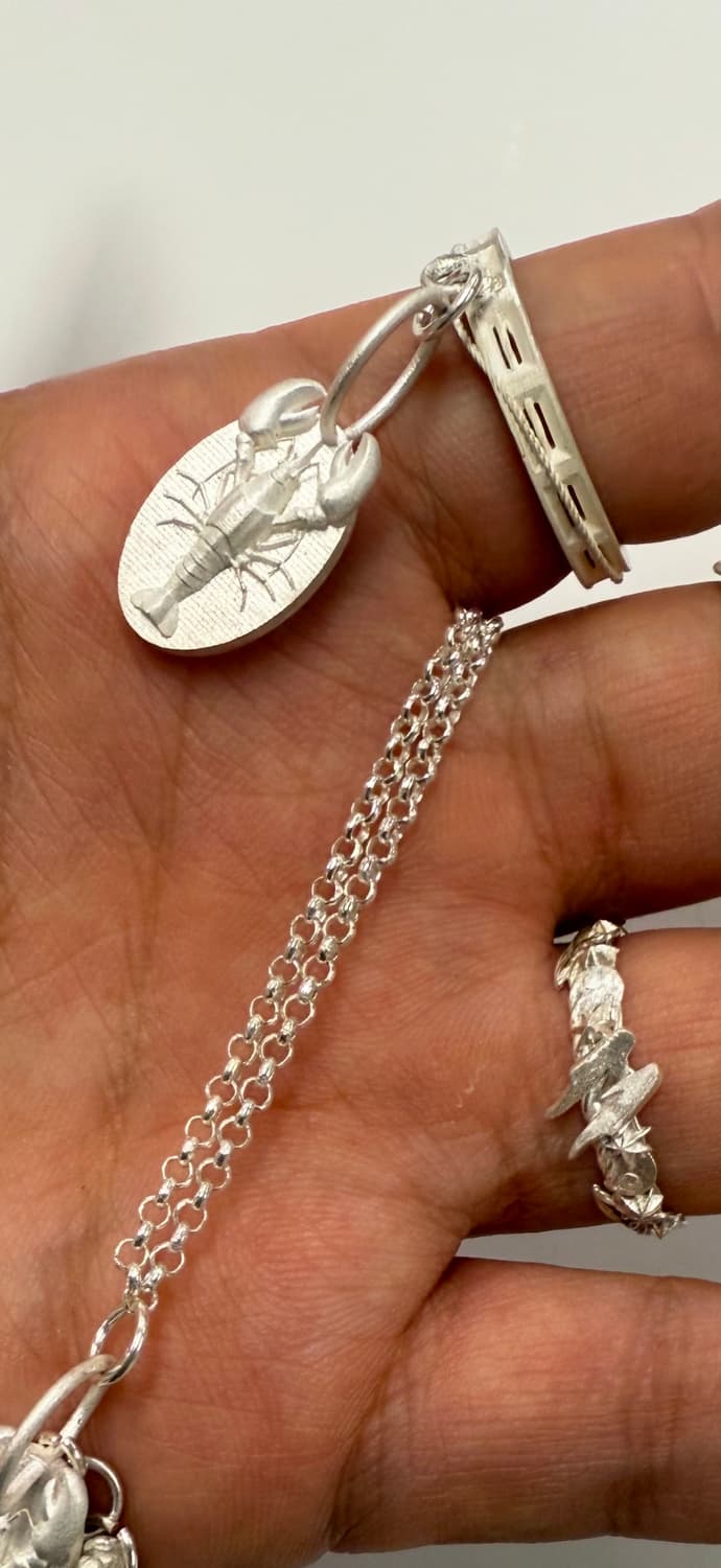 Sterling silver 콘크리트 랍스터 오픈 반지 링 상품이미지2