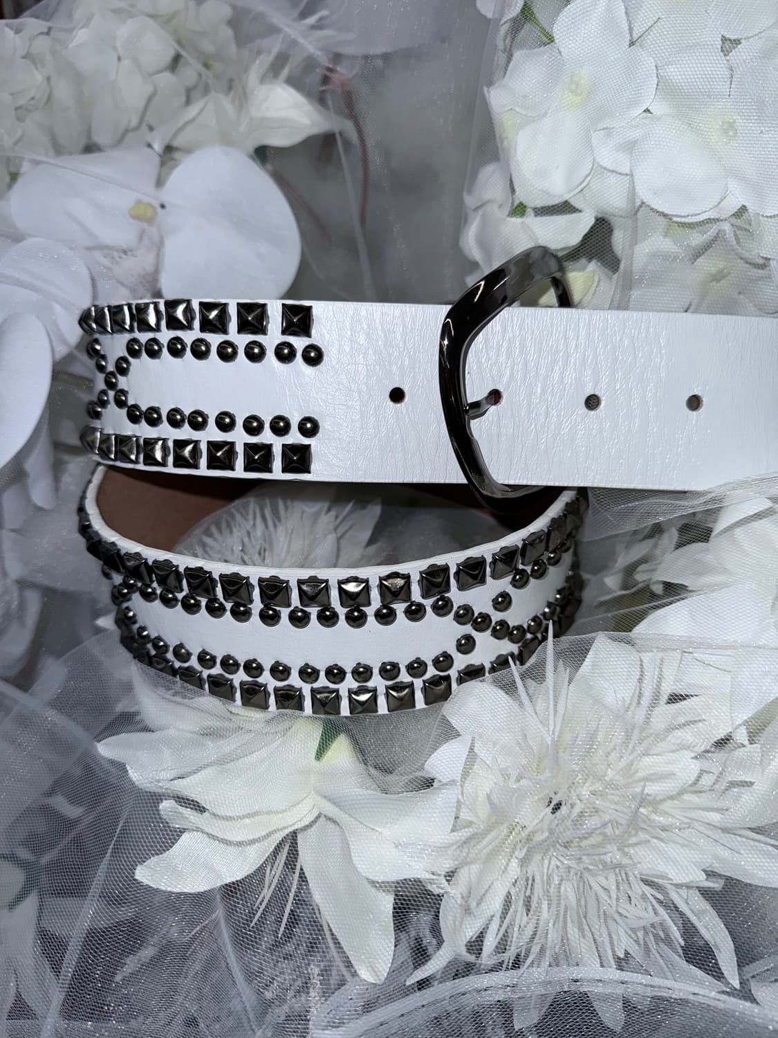 stud wide leather belt 상품이미지4