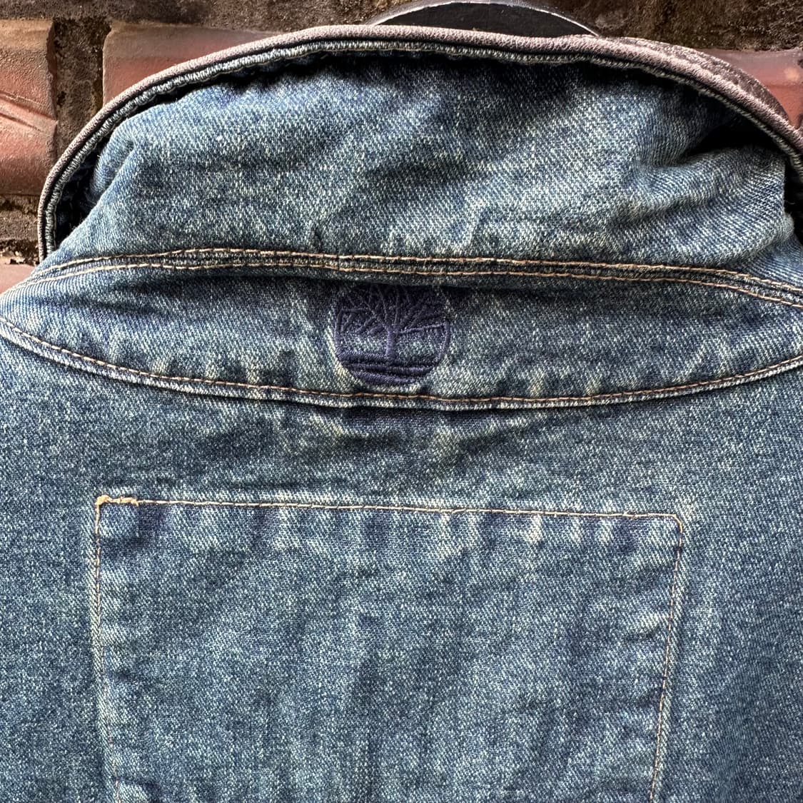 빈티지 00s 팀버랜드 가죽 데님자켓 상품이미지6