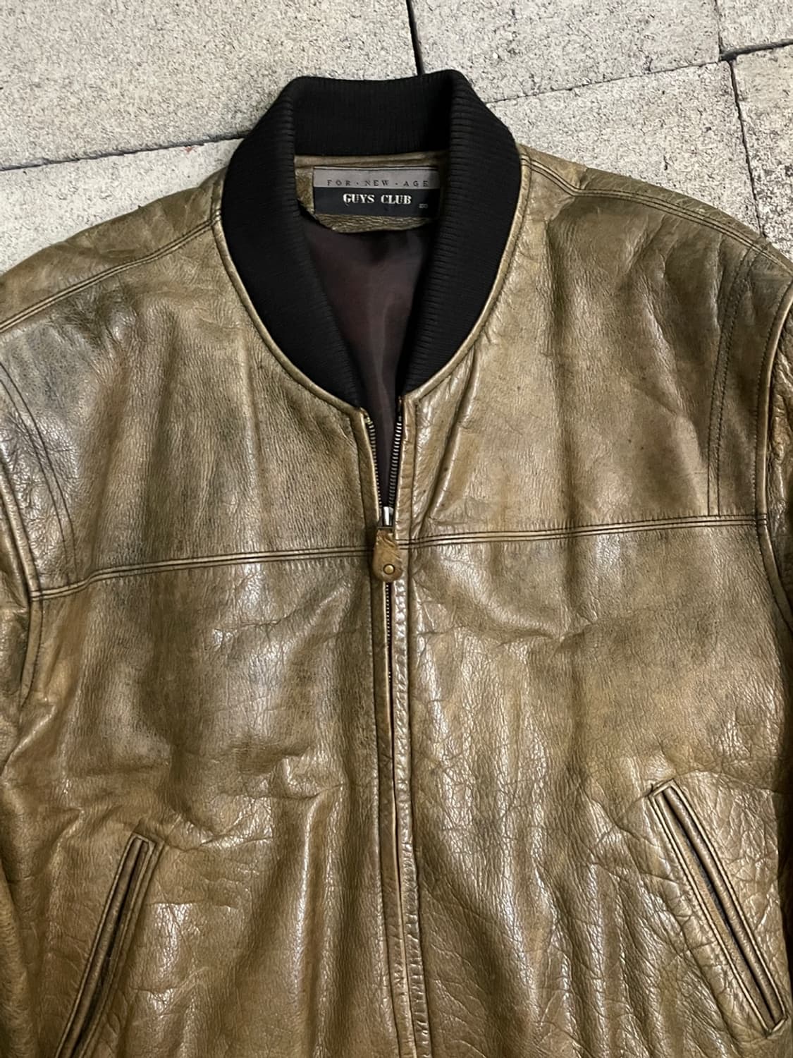 빈티지 Guys Club 레더 봄버 자켓  상품이미지2