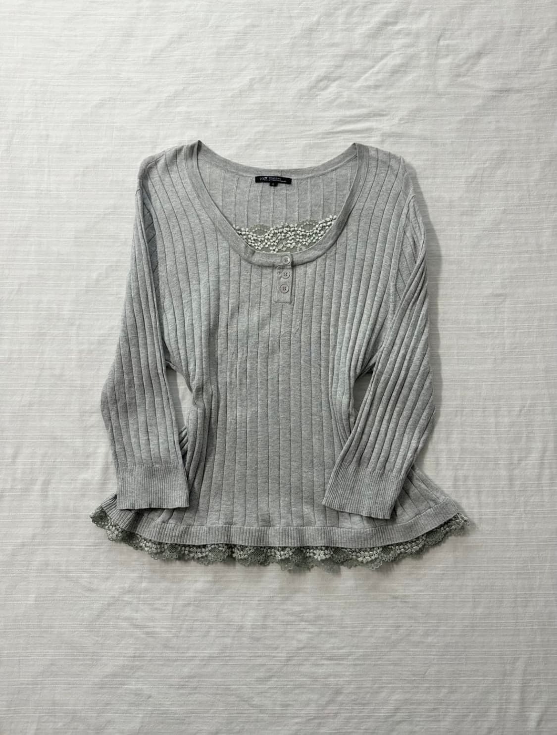 레이스 민트 그레이 모리걸 롱슬리브 상품이미지1