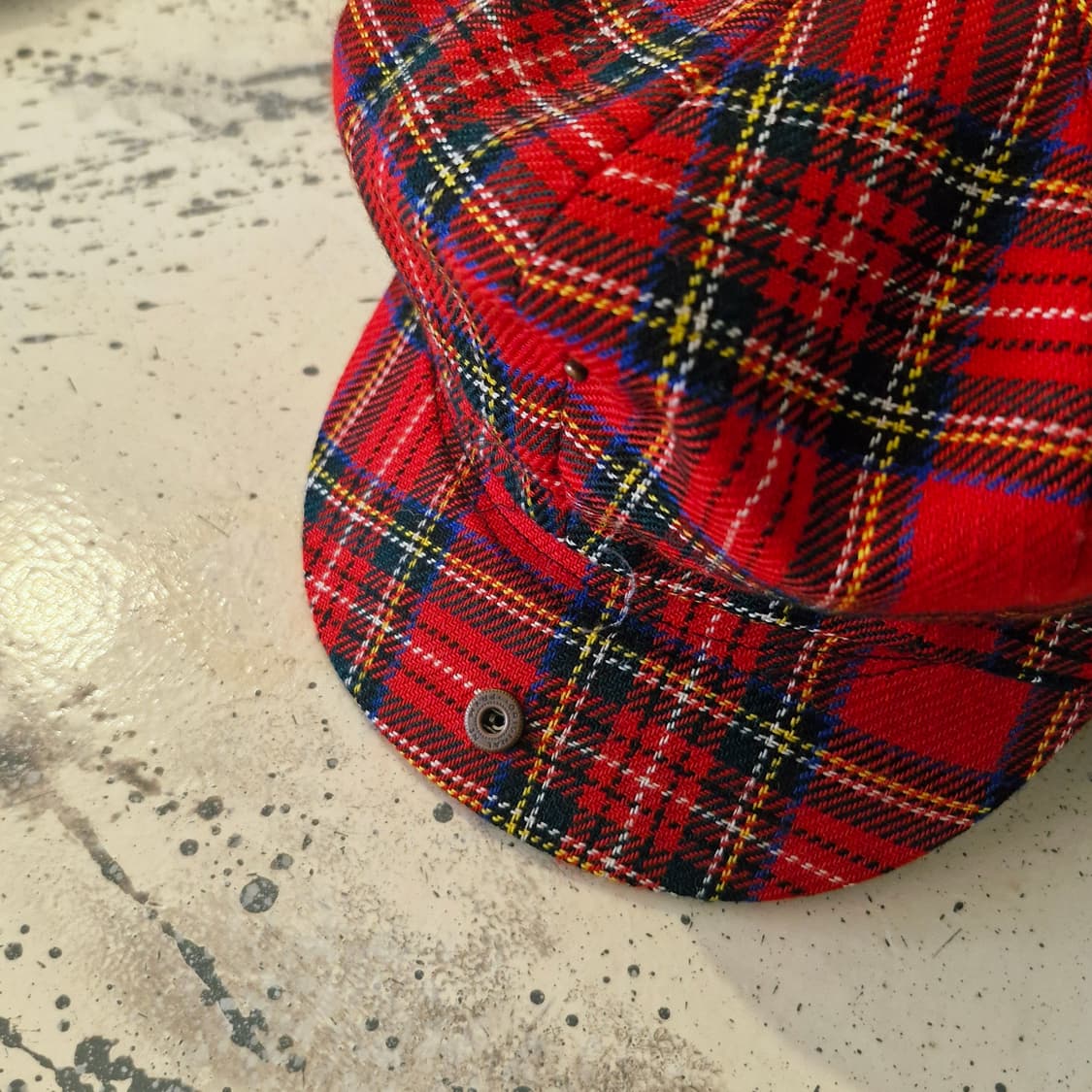 레드 타탄 체크 울 헌팅캡 빵모자 상품이미지4