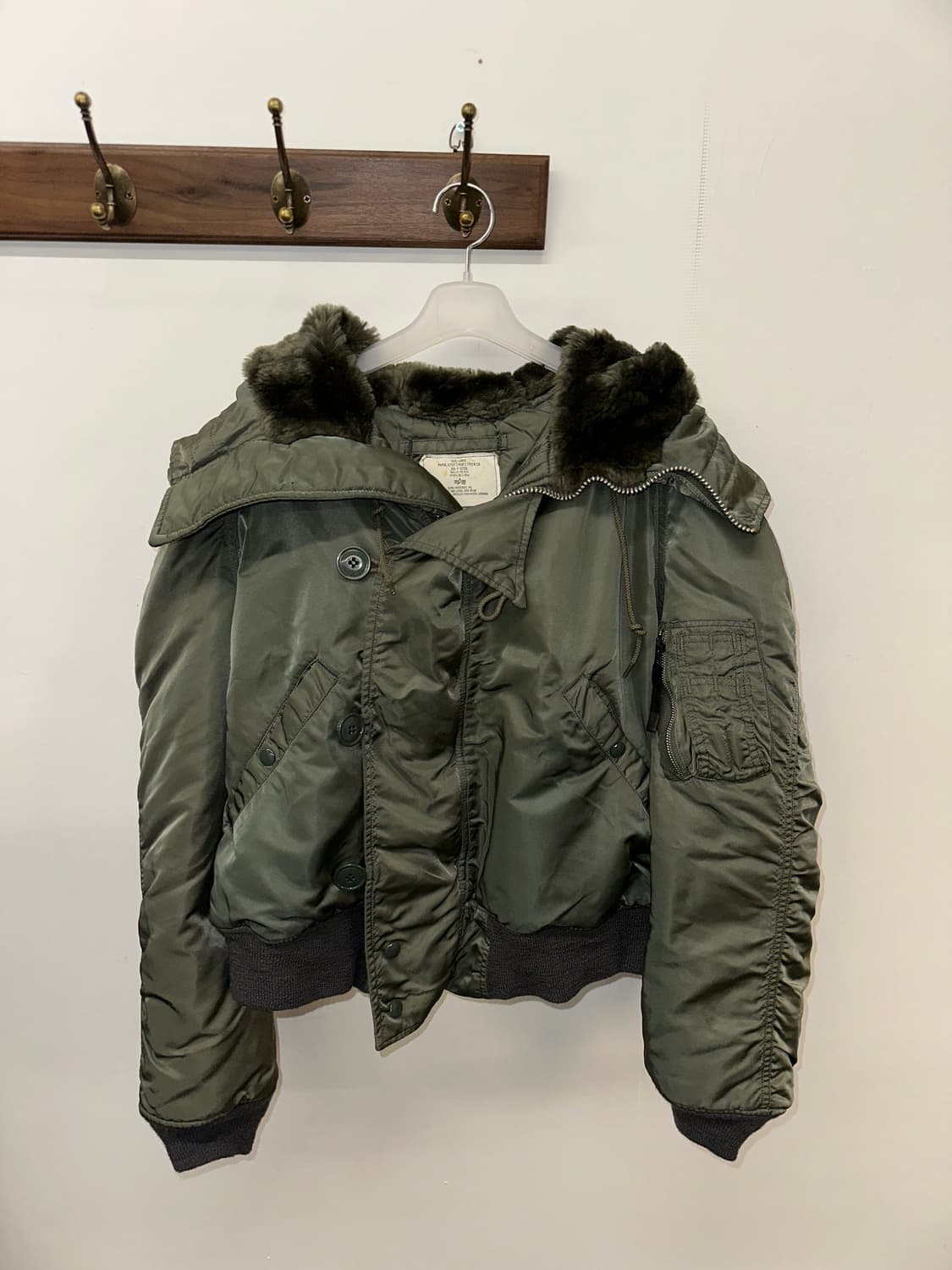 Zipper hood ma-1 알파인더스트리 카키 상품이미지6