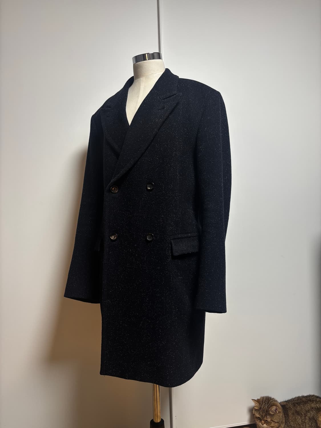 Our Legacy 울 블렌드 테일러드 피크드 더블 코트 네이비 상품이미지1