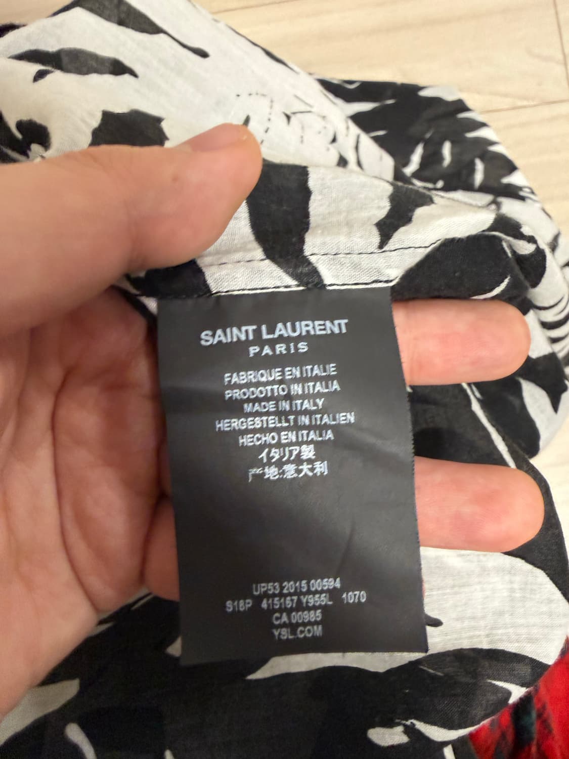 생로랑 15ss 하와이안 반팔셔츠 41사이즈 상품이미지5