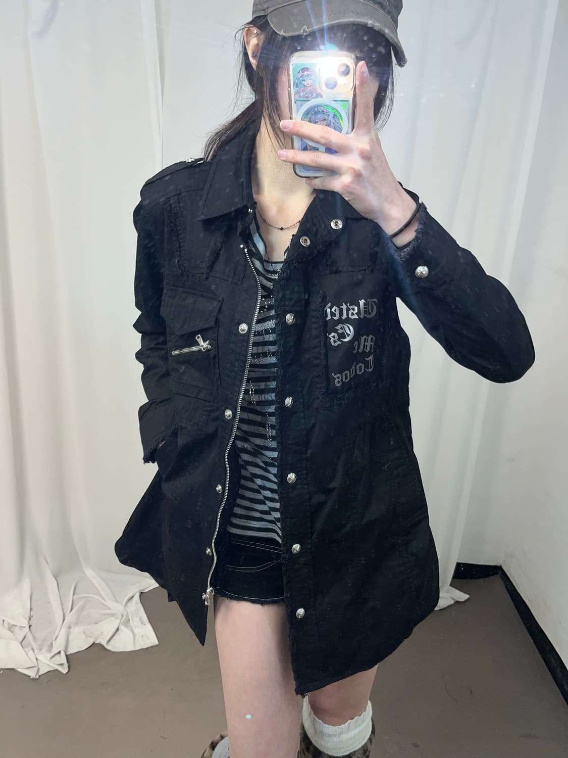 egoist 블랙 펑크레터링 그런지 자켓 상품이미지3