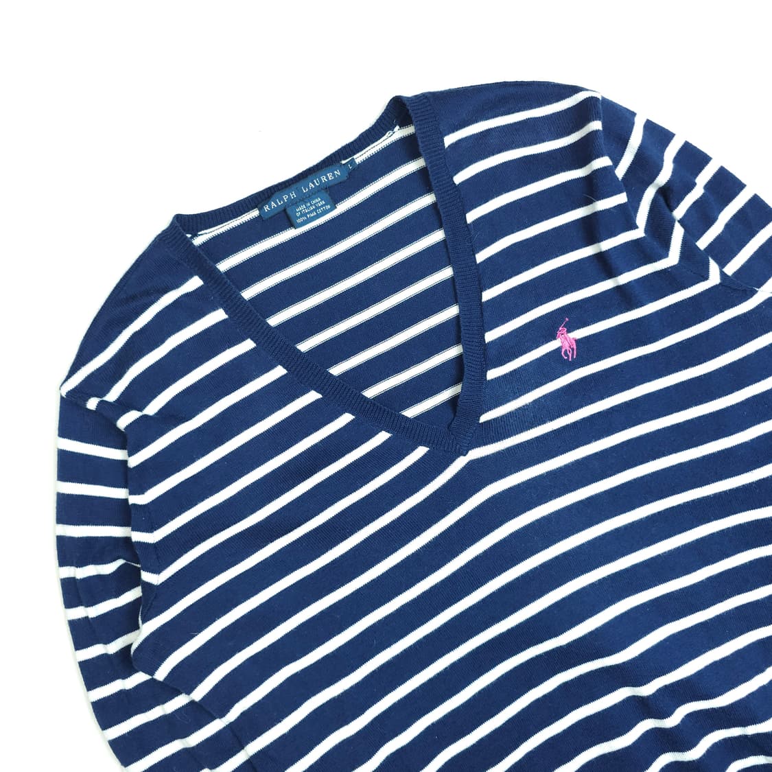 [택포]폴로 피마코튼 브이넥 니트 L 상품이미지2