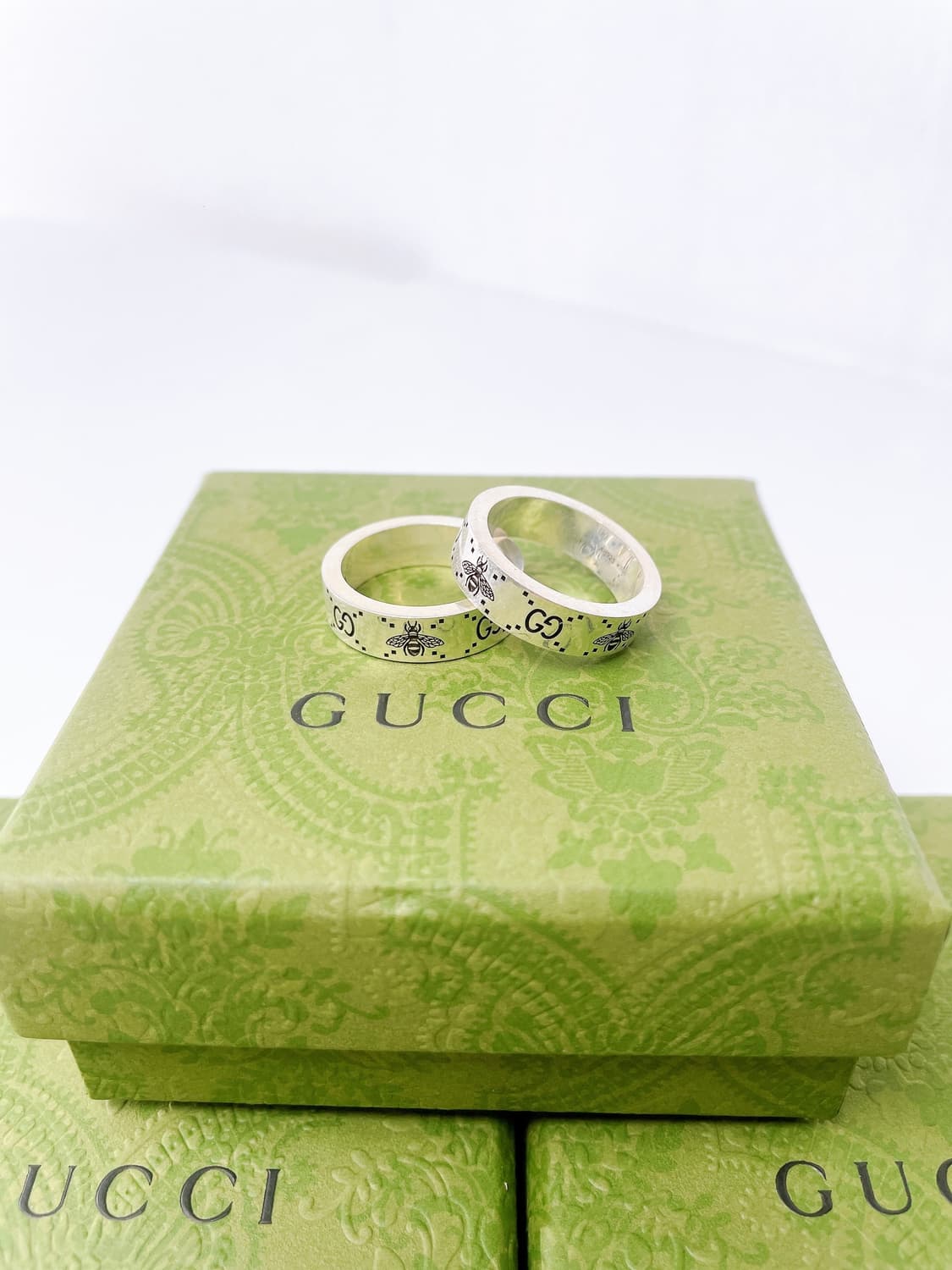 (정품/새상품) GUCCI 구찌 공용 인그레빙 GG 실버링 반지 상품이미지2