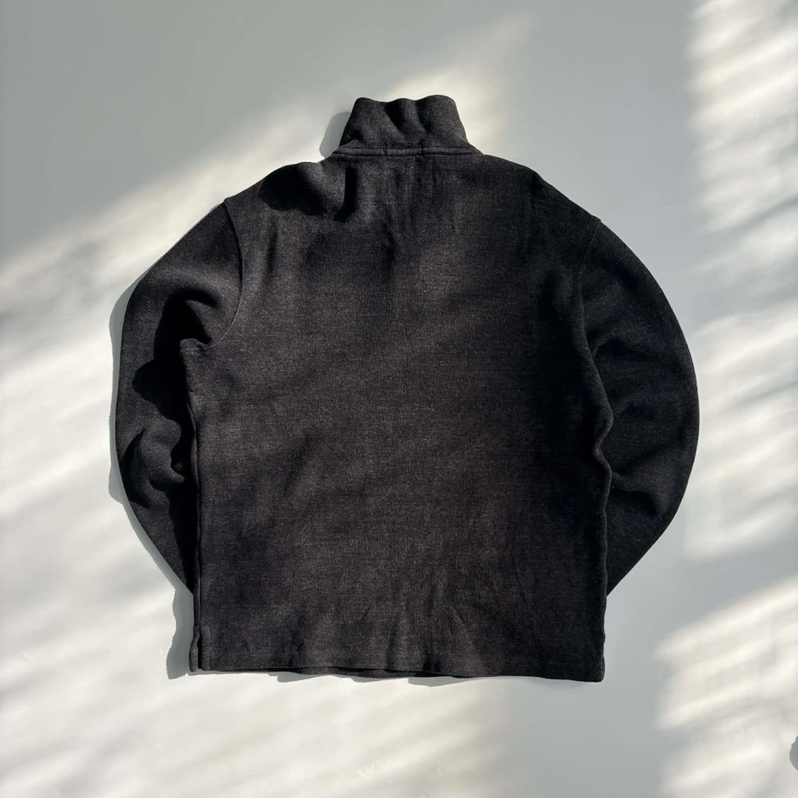 폴로 랄프로렌 핀터깔 차콜 그레이 하프집 코튼 니트 반집업(M) 상품이미지3