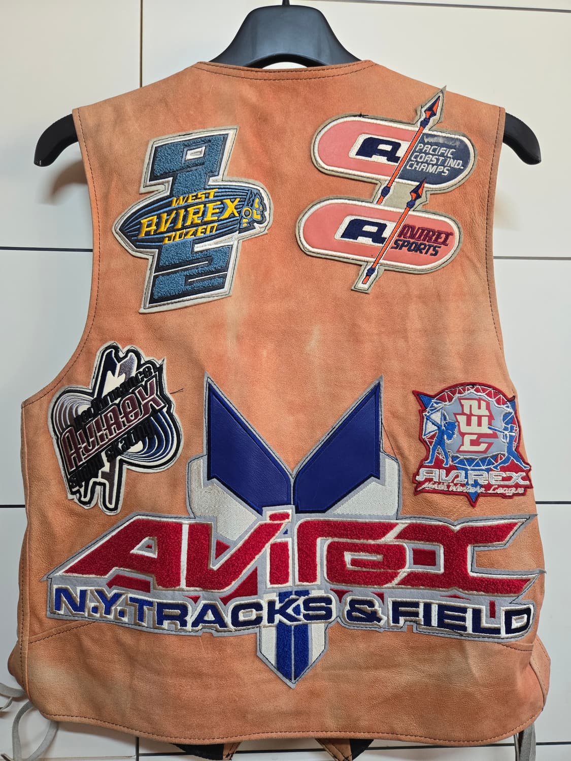 빈티지 느낌의 양가죽 패치 레더 베스트 상품이미지7