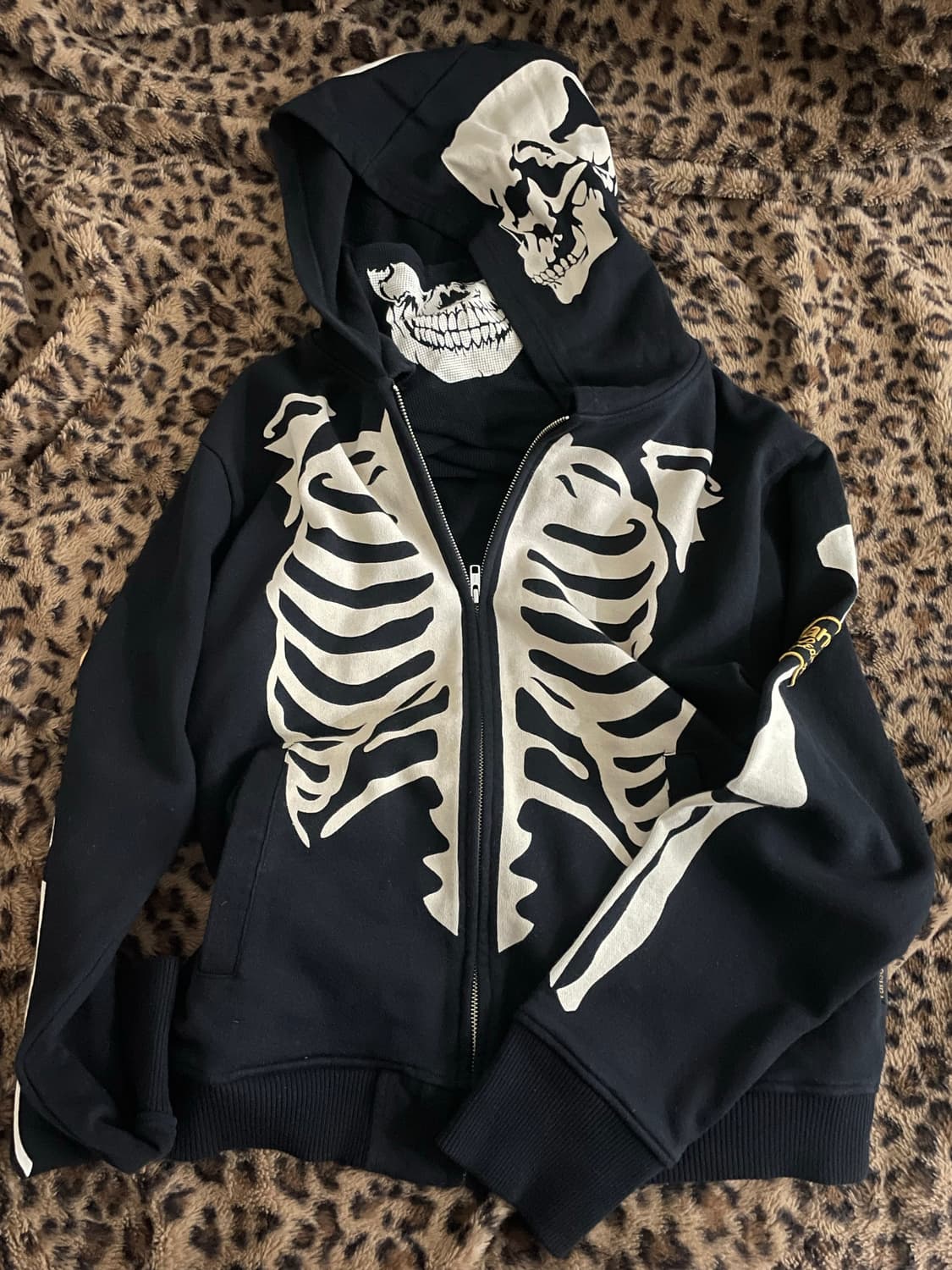 Vanson 벤슨 본 스켈레톤 넥 워머 후드집업 상품이미지2